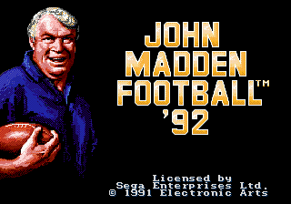 Заставка игры John Madden Football '92